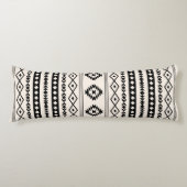 Aztec Black op Cream Mixed Motifs (V) Pattern Lichaamskussen (Voorkant)