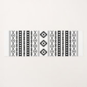 Aztec Black op White Mixed Motifs Pattern Yogamat (Achterkant (horizontaal))