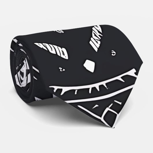 Aztec Black White Stropdas (Opgerold)