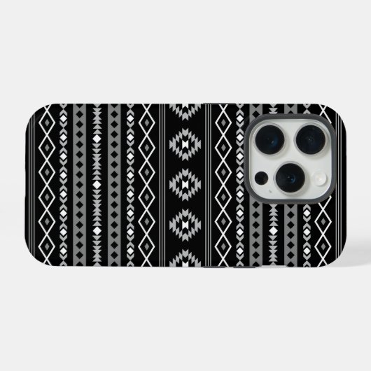 Aztec blanc gris noir Motifs mélangés Motif (Verso Horizontal)
