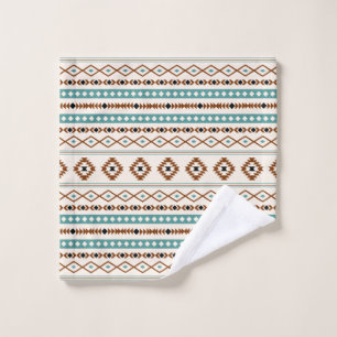 Aztec Blauwgroen Terracotta Black Cream Mixed Patt Washandje