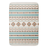 Aztec Blauwgroen Terracotta Blk Crm gemengd motifs Badmat (Voorkant Verticaal)