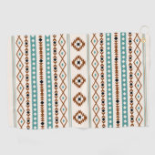 Aztec Blauwgroen Terracotta Blk Crm Mixed Motifs P Golfhanddoek (Horizontaal)
