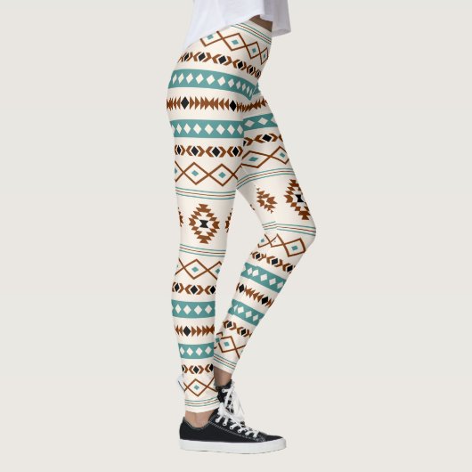 Aztec Blauwgroen Terracotta Blk Crm Mixed Motifs P Leggings (Rechts)