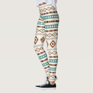 Aztec Blauwgroen Terracotta Blk Crm Mixed Motifs P Leggings