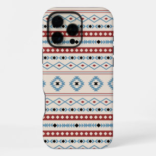 Aztec Blue Red Black Cream Gemengde Motieven Patro iPhone 16 Pro Max Hoesje