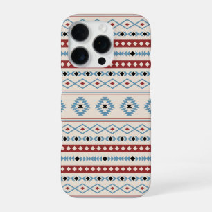 Aztec Blue Red Black Cream Gemengde Motieven Patro iPhone 16 Pro Hoesje