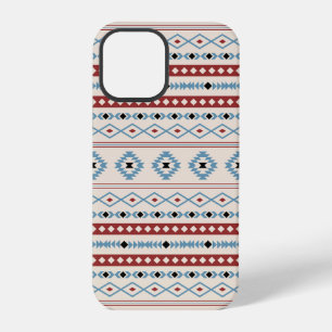Aztec Blue Red Black Cream Gemengde Motieven Patro iPhone 12 Pro Hoesje
