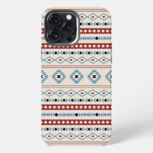 Aztec Blue Red Black Cream Gemengde Motieven Patro iPhone 13 Pro Max Hoesje