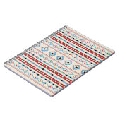 Aztec Blue Red Black Cream Gemengde Motieven Patro Notitieboek (Linkerzijde)