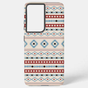 Aztec Blue Red Black Cream Gemengde Motieven Patro Samsung Galaxy Hoesje