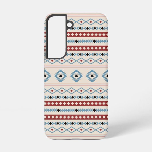 Aztec Blue Red Black Cream Gemengde Motieven Patro Samsung Galaxy Hoesje (Achterkant)
