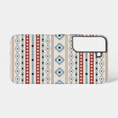 Aztec Blue Red Black Cream Gemengde Motieven Patro Samsung Galaxy Hoesje (Achterkant horizontaal)