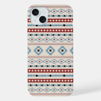 Aztec Blue Red Black Cream Mixte Motifs Motif