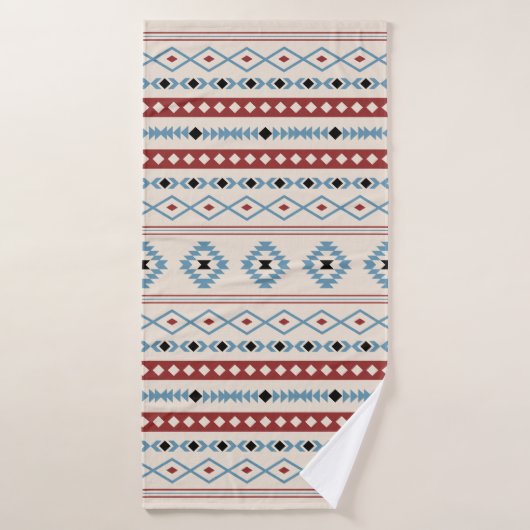 Aztec Blue Red Black Cream Mixte Motifs Motif (Serviette de bain)