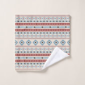 Aztec Blue Red Black Cream Mixte Motifs Motif (Gant de toilette)