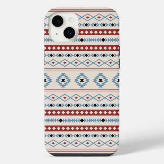 Aztec Blue Red Black Cream Mixte Motifs Motif (Verso)