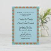 Aztec Blue Wedding Invitation 5 x 7 inch Kaart (Staand voorkant)