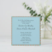 Aztec Blue Wedding Invitation Kaart (Staand voorkant)