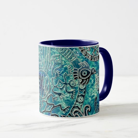 Aztec blues Combo Mug (Devant droit)