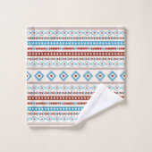 Aztec Blues Crème Rouge Motifs Mixtes Motif (Gant de toilette)