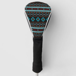 Aztec Blues Reds Black Mixed Motifs Pattern Golfheadcover