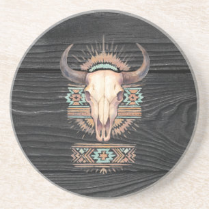 Aztec Boho Skull Zandsteen Onderzetter