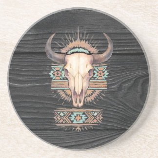 Aztec Boho Skull Zandsteen Onderzetter