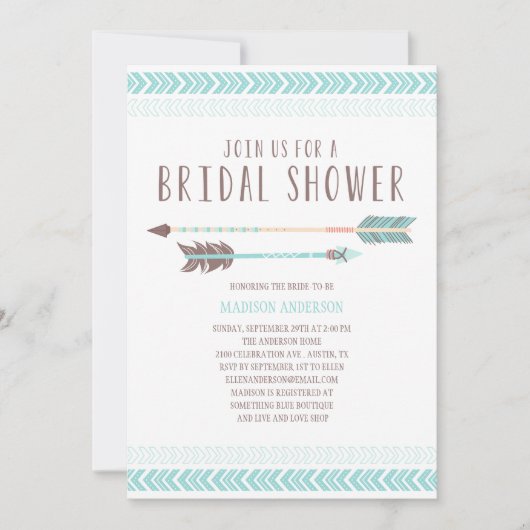 Aztec | Bridal Shower-uitnodiging Kaart (Voorkant)
