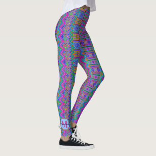 Aztec Bright tribaal monogram optioneel meisje Leggings