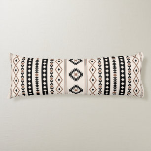 Aztec Brown Black Cream Mixed Motifs Pattern Fleec Lichaamskussen