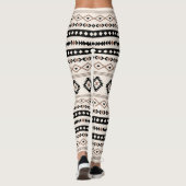 Aztec Brown Black Cream Mixed Motifs Pattern Leggings (Achterkant)