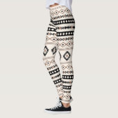 Aztec Brown Black Cream Mixed Motifs Pattern Leggings (Links)