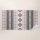 Aztec Brown Black Cream Mixed Motifs Pattern Strandlaken (Voorkant)