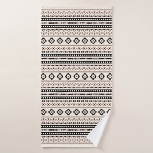 Aztec Brown Crème Noire Motifs Mixtes Motif Rpt (Serviette de bain)