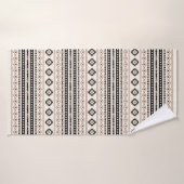 Aztec Brown Crème Noire Motifs Mixtes Motif Rpt (Serviette de bain)