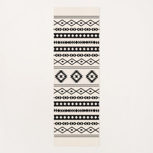 Aztec bruin op crème gemengd motieven patroon yogamat (Voorkant)