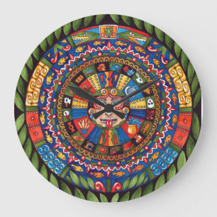 Aztec Calendar - Grote wandklok Klok