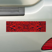 Aztec Calendar - Red Bumpersticker (Op auto)