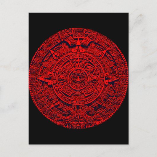 Aztec Calendar - (rood) briefkaart (Voorkant)