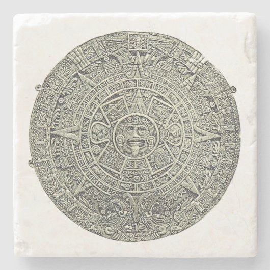 Aztec Calendar Stenen Onderzetter (Voorkant)