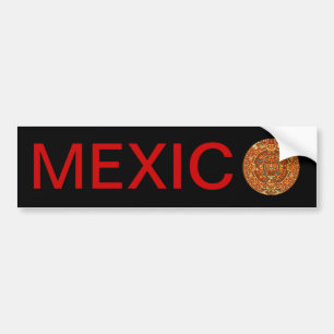 Aztec Calendar Stone of Sun Stone of Mexico. Bumpersticker