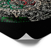 Aztec Calendar Sun Stone Mexican Art Carving Maya Poster (Hoek)
