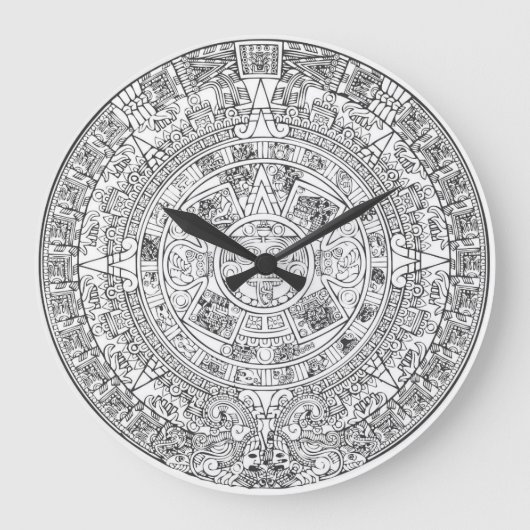 Aztec Calendar Vector all Clock Grote Klok (Voorkant)