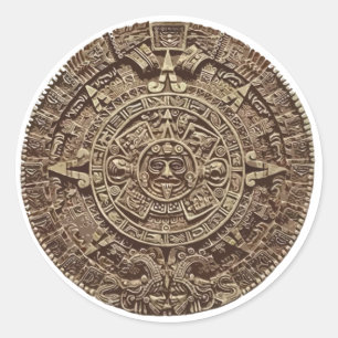 Aztec Calender Ronde Sticker