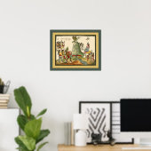 Aztec ~ Chapultepec Hill ~Archeology ~Tovar Codex~ Poster (Thuiskantoor)