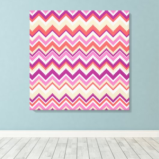 Aztec Chevron #1 in VictoriaShaylee Canvas Afdruk (Insitu (Houten vloer))