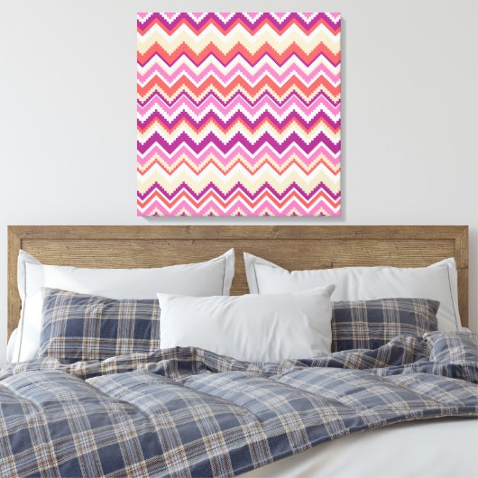 Aztec Chevron #1 in VictoriaShaylee Canvas Afdruk (Insitu (Slaapkamer))