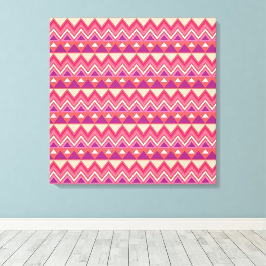 Aztec Chevron #2 in VictoriaShaylee Canvas Afdruk (Insitu (Houten vloer))