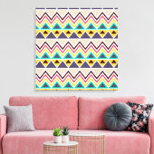 Aztec Chevron #5 in VictoriaShaylee Canvas Afdruk (Insitu (Woonkamer))